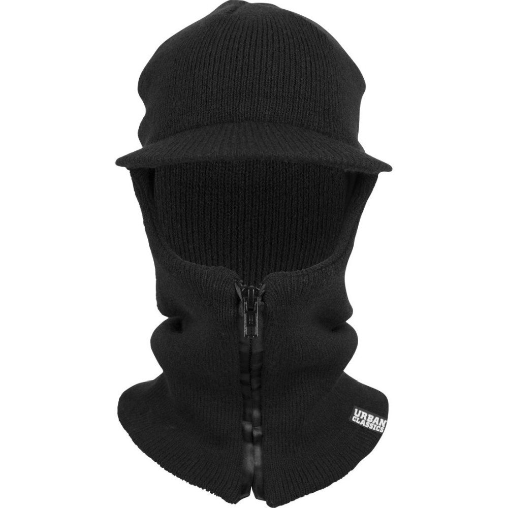 Urban Classics - Zipped Balaclava Visor Muts - Zwart